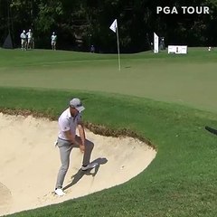 Golf : la sortie de bunker parfaite de Collin Morikawa