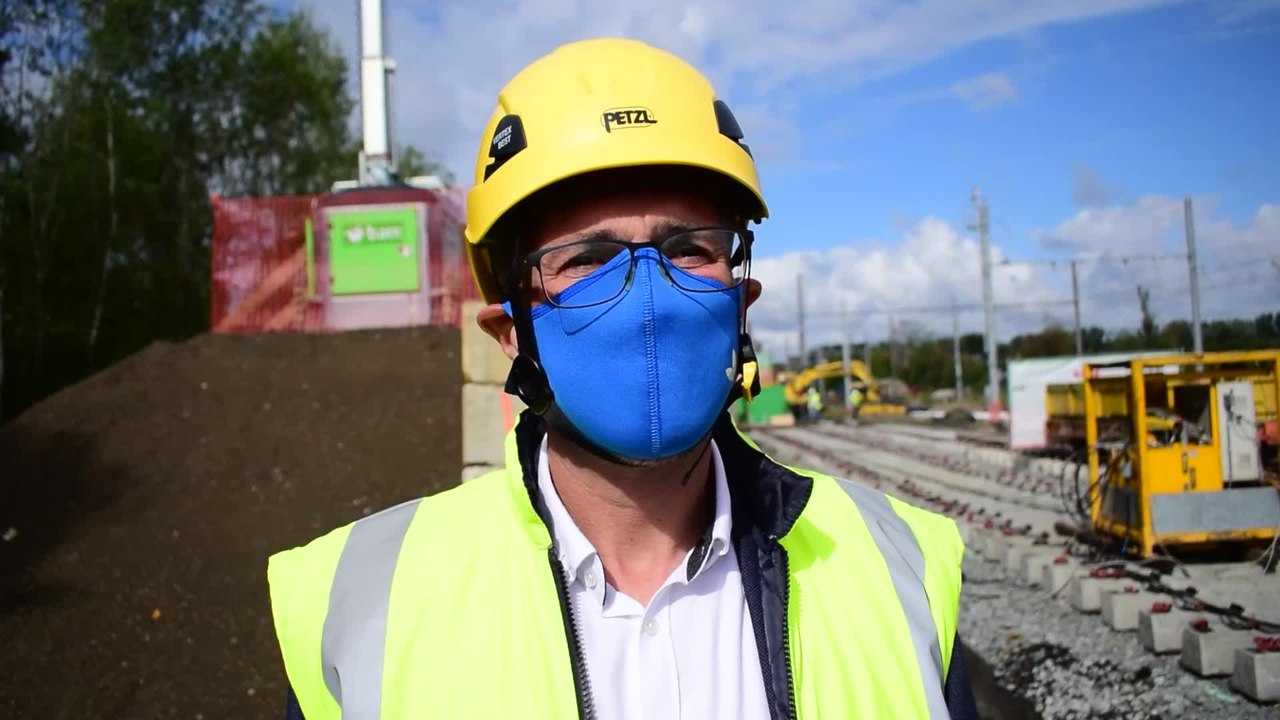 Travaux d'infrastructure ferroviaire d'Infrabel, sur la ligne Namur-Charleroi, à Floreffe (Fabrice Cornet/Ingénieur Infrabel)