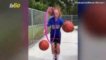 Check Out This Girl Perform Crazy Basketball Tricks Using a Pogo Stick & a Hula Hoop!