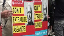 Assange supporters gather outside Old Bailey