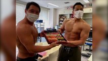Coronavirus-hit Japanese restaurant enlists bodybuilders to deliver sushi