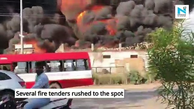 Massive fire breaks out at a chemical factory in Agra