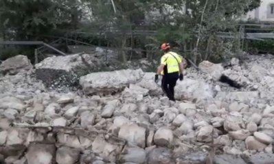 Pistoia - Crollo tra le mura medievali (07.09.20)