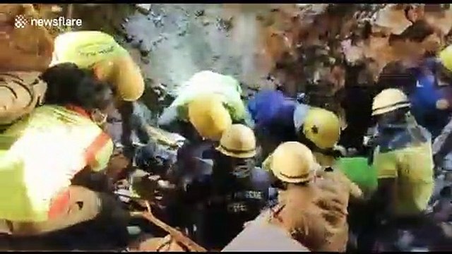 Man rescued from rubble after building collapses in southern India