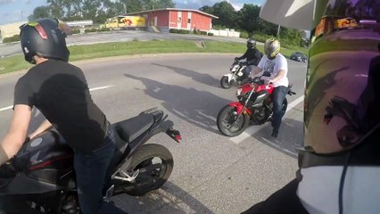 Driver Swerves and Rolls around Motorists