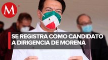 Mario Delgado se registra ante el INE como aspirante a la dirigencia de Morena