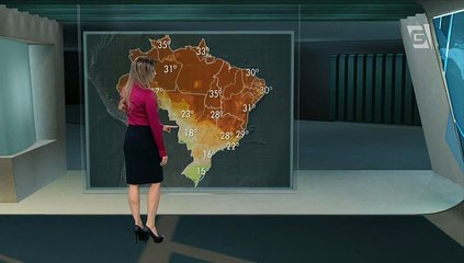 Pretty TV Weather Girl in Pink Satin Blouse