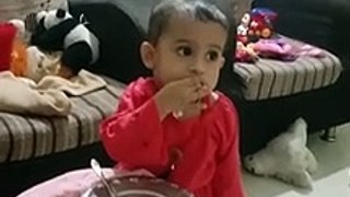Funny baby loves cake| baby eating yummy cake