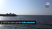 KKTC'de askeri gemiler halkı selamladı