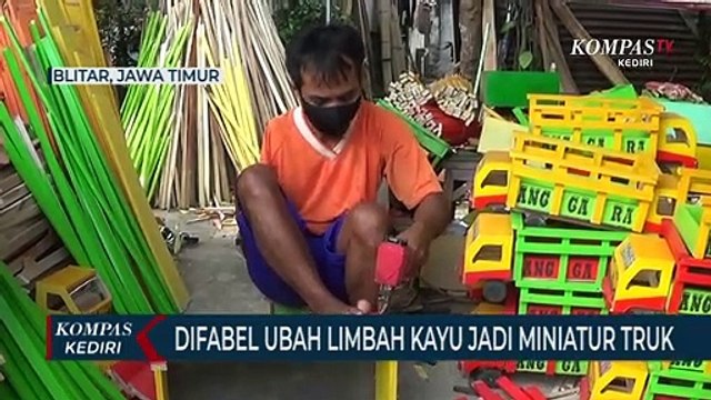 Inspiratif! Penyadang Disabilitas Ubah Limbah Kayu Jadi Miniatur Truk