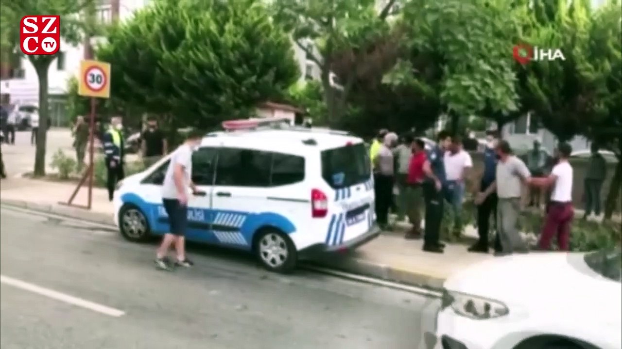 Trafik kazası sonrası keser ve sopaların kullanıldığı kavga kamerada