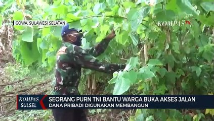 Seorang Purnawirawan TNI Bantu Warga Buka Akses Jalan Dari Dana Pribadi