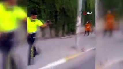 Polisi ölümle tehdit etti, gözaltına alındı