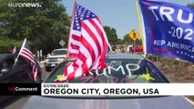 Harley-Davidson, chapeaux de cow-boy et armes à feu : une manifestation pro-Trump dans l'Oregon