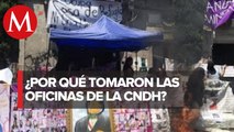 CNDH se compromete con víctimas; prevé que madres de desaparecidos dejen plantón