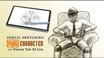 How to draw the PUBG character on Galaxy Tab S6 Lite| #1 Pencil Sketching
