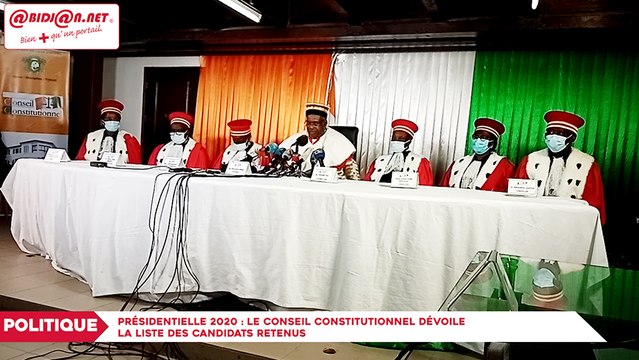 Présidentielle 2020 : le conseil constitutionnel dévoile la liste des candidats retenus
