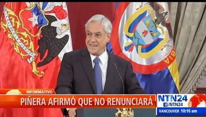 Piñera no renunciará pese a las protestas en Chile