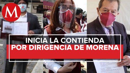 Aspirantes a dirigir Morena acuden al INE para registrarse