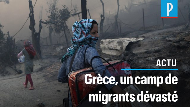 Grèce : un camp de migrants dévasté par un incendie sur l'île de Lesbos