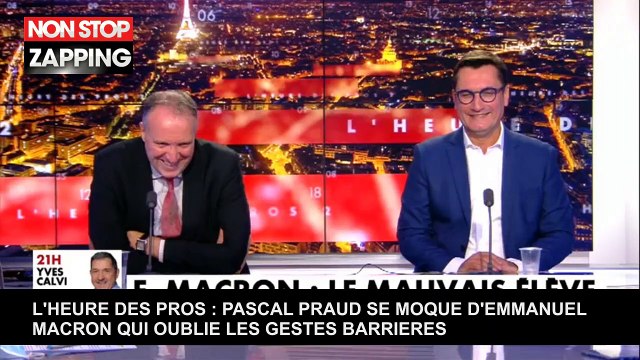L'Heure des pros : Pascal Praud se moque d'Emmanuel Macon qui enlève son masque pour tousser (Vidéo)