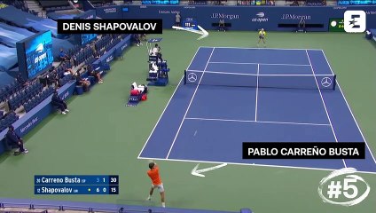 Volée en bout de course pour Shapovalov, superbe passing d'Osaka : Le top 5 points du jour
