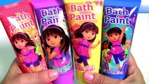 Learn Colors Dora the Explorer Bath Paint using Peppa Pig Bath Fizz Balls