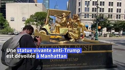 Une statue vivante anti-Trump dévoilée à Manhattan