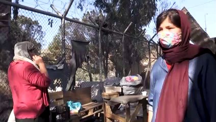 Operación de rescate en campo de migrantes de Grecia tras incendio