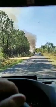 Un incendie en cours à Hostens (Gironde) ce mercredi 9 septembre 2020.