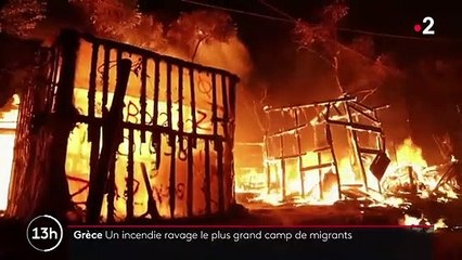 Grèce : le plus grand camp de migrants ravagé par un incendie