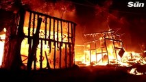 Fire destroys Moria migrants camp in Greece forcing thousands to flee