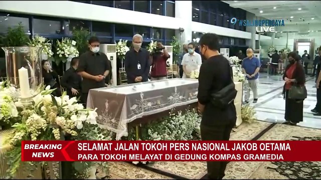 Situasi Tempat Persemayaman Jakob Oetama di Gedung Kompas Gramedia