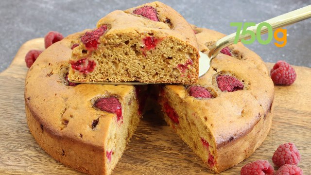 Recette du gâteau moelleux framboises et huile d’olive- 750g