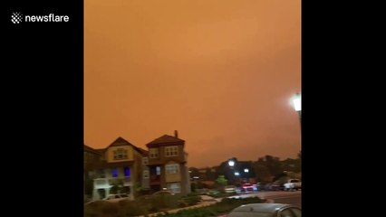 Hazy orange skies loom over San Francisco