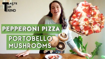 Descargar video: Pepperoni Pizza Portobello Mushrooms