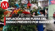 Inflación sube a 4.05% en agosto y sale del rango objetivo de Banxico: Inegi
