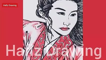 Drawing Mulan _ Liu yifei _ time lapse