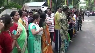 retreat ceremony in India-Bangladesh border, Akhura-Agartala, Tripura.