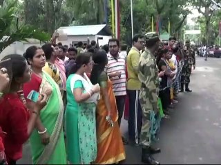 retreat ceremony in India-Bangladesh border, Akhura-Agartala, Tripura.