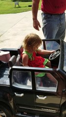 Toddler Tows Mini Horse in Custom Trailer