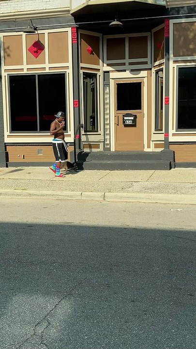Man Enjoys Leisurely Stroll with Raccoon