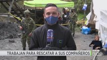 Mineros trabajan para rescatar a sus compañeros atrapados en Lenguazaque