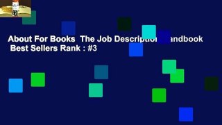 About For Books  The Job Description Handbook  Best Sellers Rank : #3