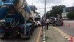 Cement mixer truck crashes into nine cars waiting at traffic lights