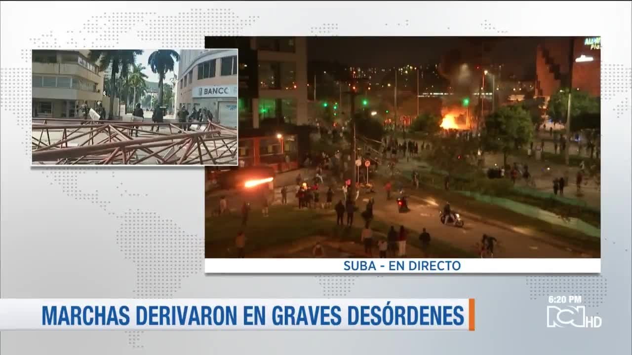 Paro nacional: Queman contenedores de basura en Suba