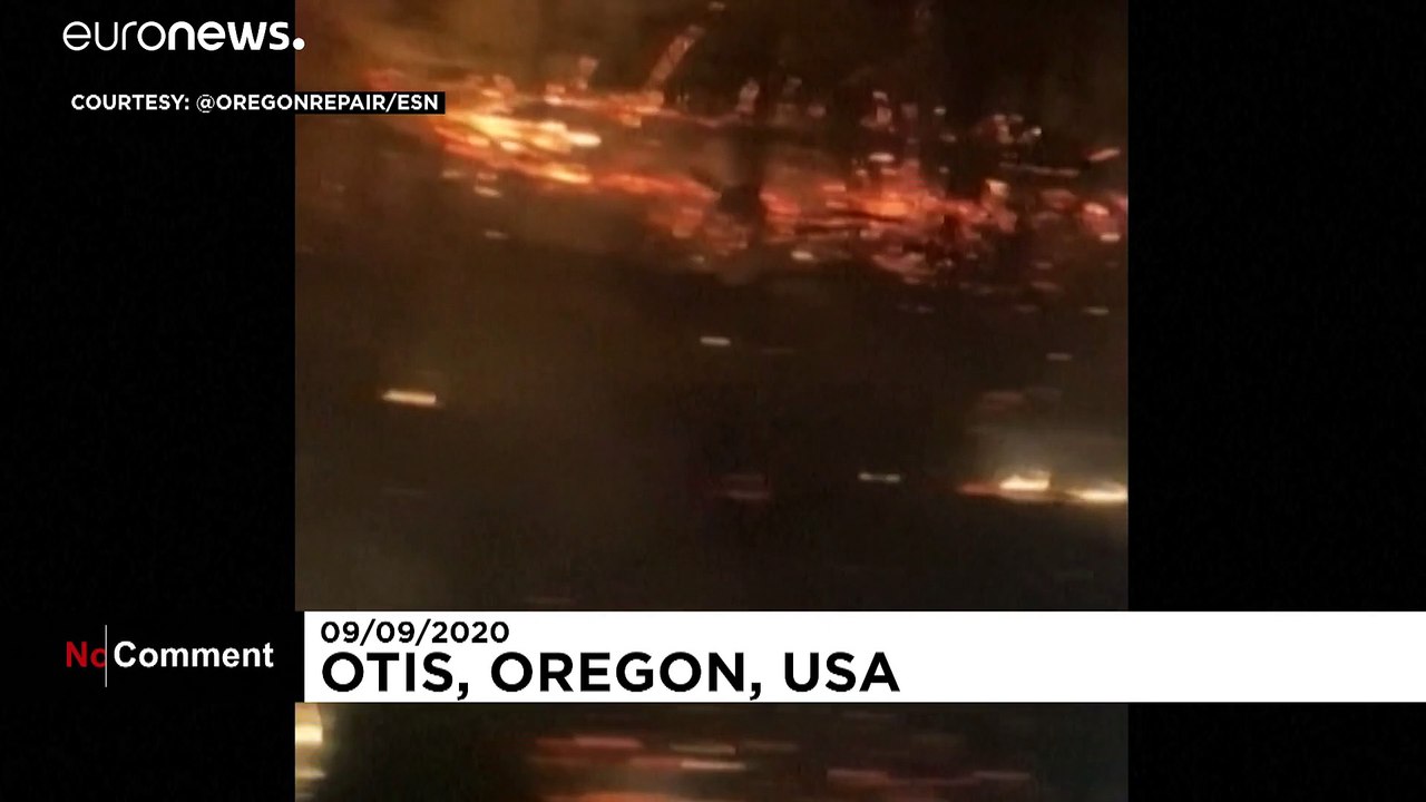 Autofahrer filmt Fahrt durch brennenden Wald in Oregon