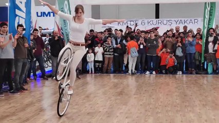 Girl Biker Performs  You Must See