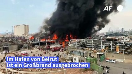 Großbrand am Hafen von Beirut