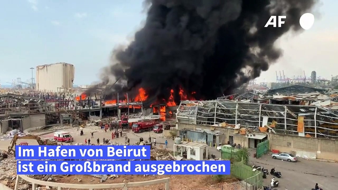 Großbrand am Hafen von Beirut